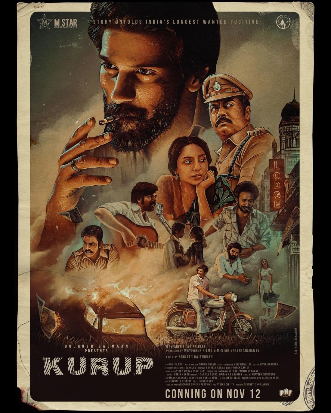 Kurup (Malayalam) Movie Poster - Motivate Val Morgan Cinema Advertising -  Middle East