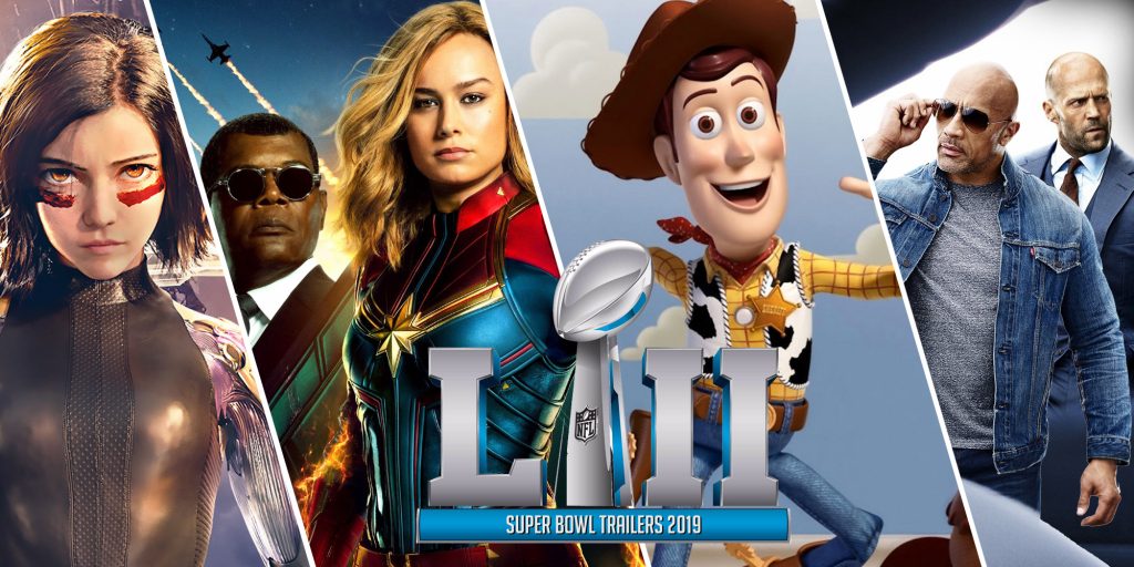 Movie trailers that featured during Super Bowl 2019