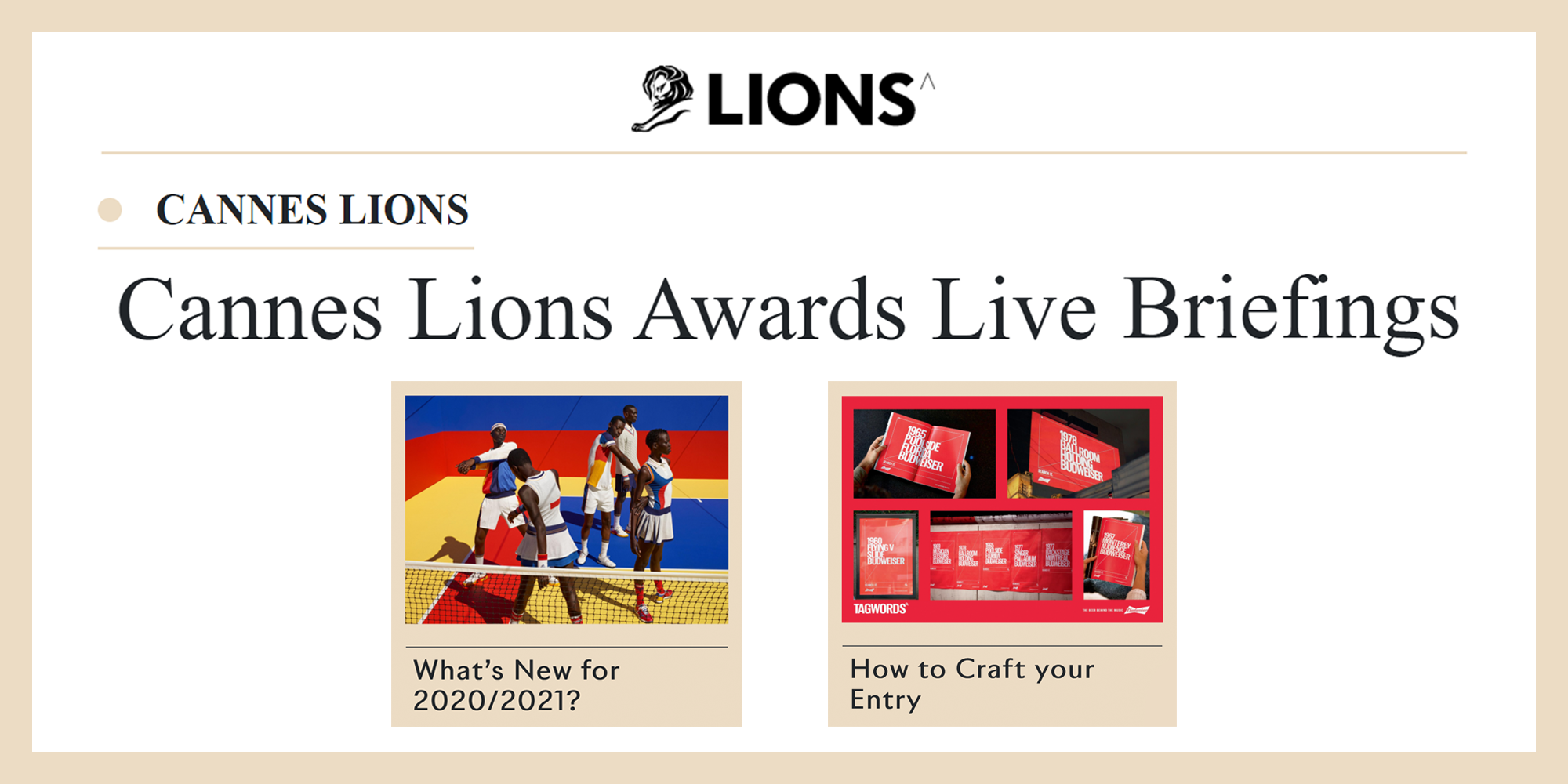 Cannes Lions Introduces Awards MiniSeries Live Briefings